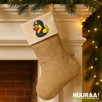 Weihnachtsstrumpf Quietscheente Biker Gummiente Rocker...