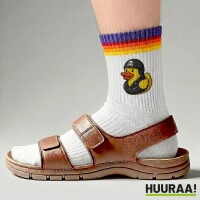 Unisex Socken Quietscheente Biker Gummiente Rocker Baumwolle