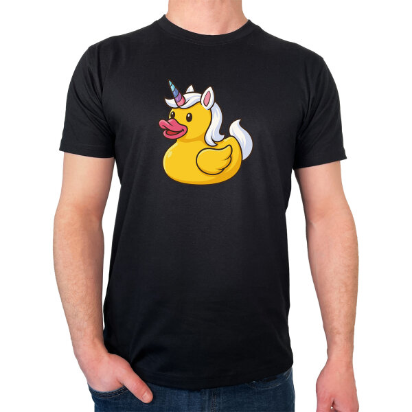 Herren T-Shirt Quietscheente Einhorn Gummiente Unicorn