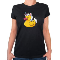 Damen T-Shirt Quietscheente Einhorn Gummiente Unicorn