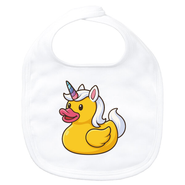 Baby Lätzchen Quietscheente Einhorn Gummiente Unicorn Klettverschluss