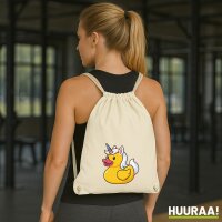 Turnbeutel Quietscheente Einhorn Gummiente Unicorn 12 Liter