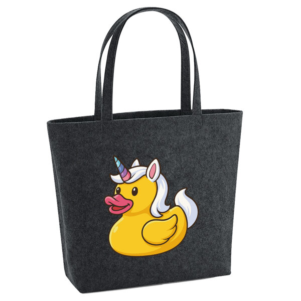 Filz Shopper Quietscheente Einhorn Gummiente Unicorn 22 Liter