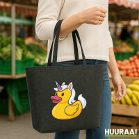 Filz Shopper Quietscheente Einhorn Gummiente Unicorn 22...