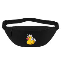 Bauchtasche Quietscheente Einhorn Gummiente Unicorn 2,5 Liter Black