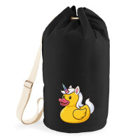 Seesack Quietscheente Einhorn Gummiente Unicorn 20 Liter Black