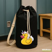 Seesack Quietscheente Einhorn Gummiente Unicorn 20 Liter Black