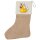 Weihnachtsstrumpf Quietscheente Einhorn Gummiente Unicorn Beige Jute