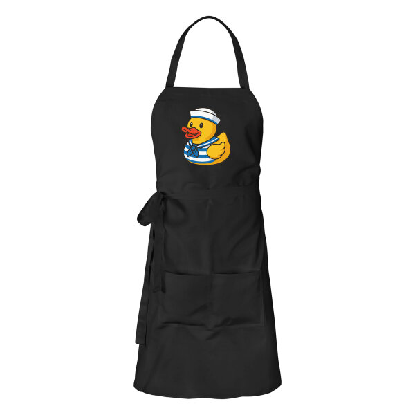 Schürze Quietscheente Matrose Gummiente Seemann mit Taschen