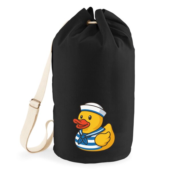 Seesack Quietscheente Matrose Gummiente Seemann 20 Liter Black