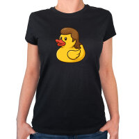 Damen T-Shirt Quietscheente Vokuhila Gummiente 80s