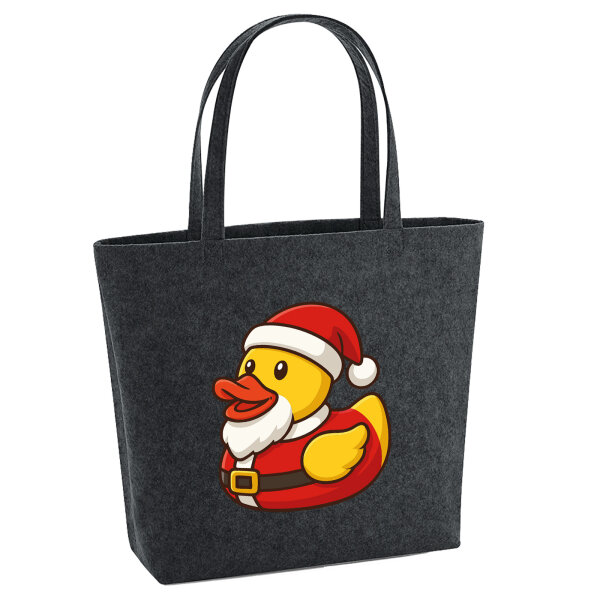 Filz Shopper Quietscheente Nikolaus Gummiente Weihnachtsmann 22 Liter