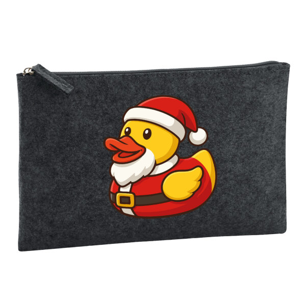 Kulturbeutel Quietscheente Nikolaus Gummiente Weihnachtsmann 1 Liter Charcoal