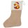 Weihnachtsstrumpf Quietscheente Nikolaus Gummiente Weihnachtsmann Beige Jute