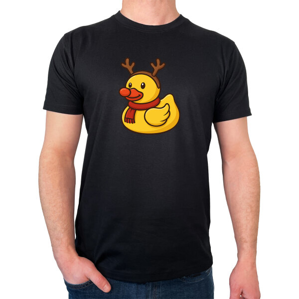 Herren T-Shirt Quietscheente Rudolf Gummiente Rentier