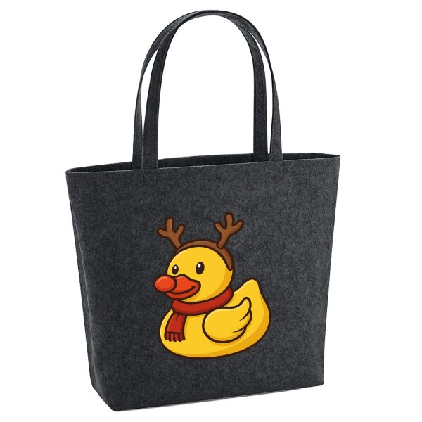 Filzshopper Quietscheente Rudolf Gummiente Rentier, 22 Liter