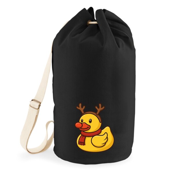 Seesack Quietscheente Rudolf Gummiente Rentier 20 Liter Black