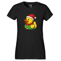 Damen T-Shirt Quietscheente Wichtel Gummiente Elfe