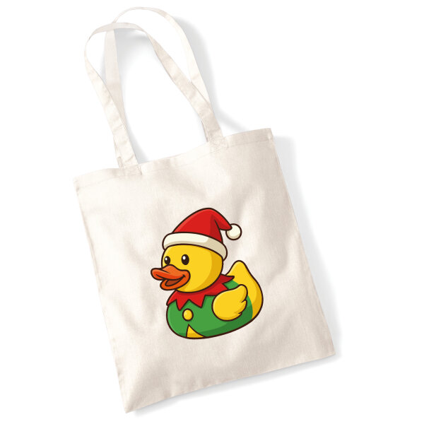 Jutebeutel Quietscheente Wichtel Gummiente Elfe 10 Liter