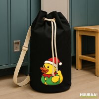 Seesack Quietscheente Wichtel Gummiente Elfe 20 Liter Black