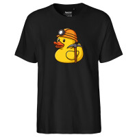 Herren T-Shirt Quietscheente Bergbau Gummiente Glück...