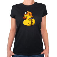 Damen T-Shirt Quietscheente Bergbau Gummiente Glück auf
