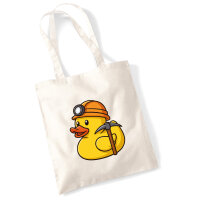 Jutebeutel Quietscheente Bergbau Gummiente Glück auf...