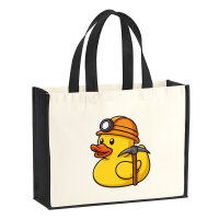 Jutetasche Quietscheente Bergbau Gummiente Glück auf...