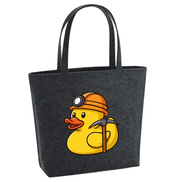 Filz Shopper Quietscheente Bergbau Gummiente Glück auf 22 Liter
