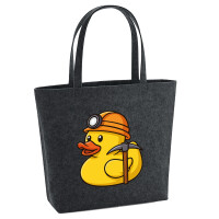 Filz Shopper Quietscheente Bergbau Gummiente Glück...