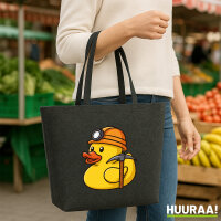 Filz Shopper Quietscheente Bergbau Gummiente Glück...