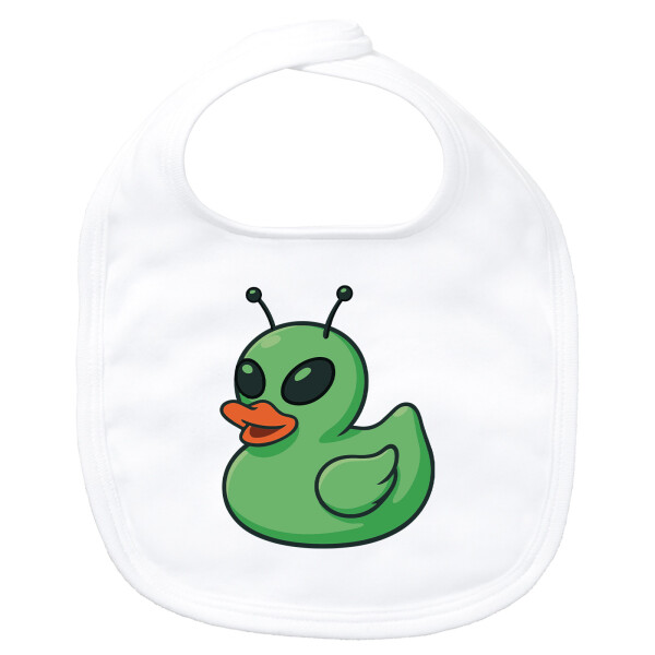 Baby Lätzchen Quietscheente Alien Gummiente Ufo Klettverschluss