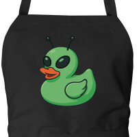 Schürze Quietscheente Alien Gummiente Ufo mit Taschen