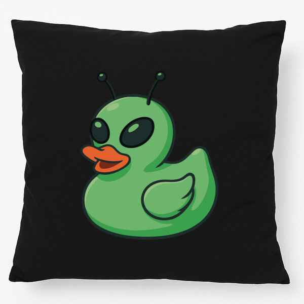 Kissen Quietscheente Alien Gummiente Ufo 40x40cm