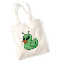 Jutebeutel Quietscheente Alien Gummiente Ufo 10 Liter