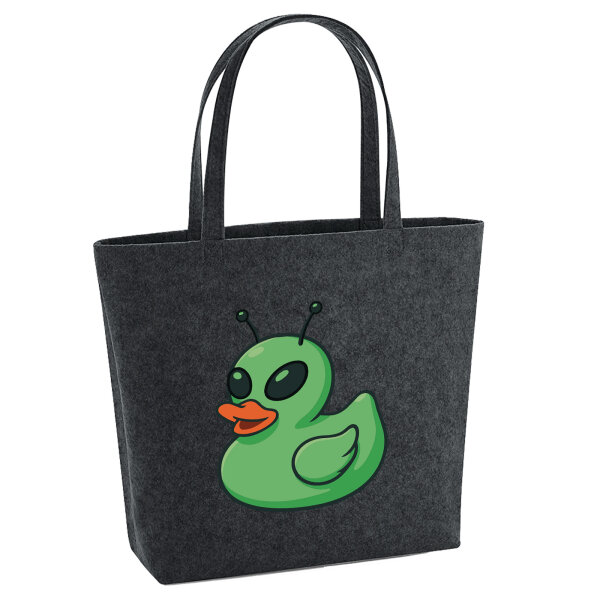Filz Shopper Quietscheente Alien Gummiente Ufo 22 Liter