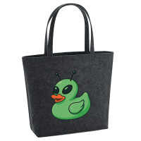 Filz Shopper Quietscheente Alien Gummiente Ufo 22 Liter