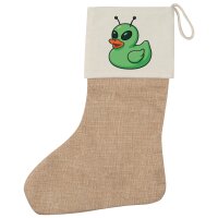 Weihnachtsstrumpf Quietscheente Alien Gummiente Ufo Beige...
