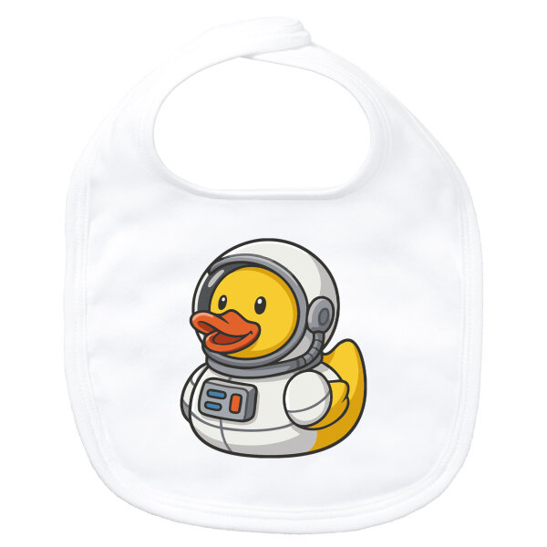 Baby Lätzchen Quietscheente Astronaut Gummiente Raumfahrer Klettverschluss