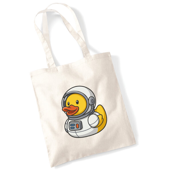 Jutebeutel Quietscheente Astronaut Gummiente Raumfahrer 10 Liter