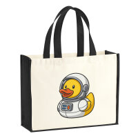 Jutetasche Quietscheente Astronaut Gummiente Raumfahrer...