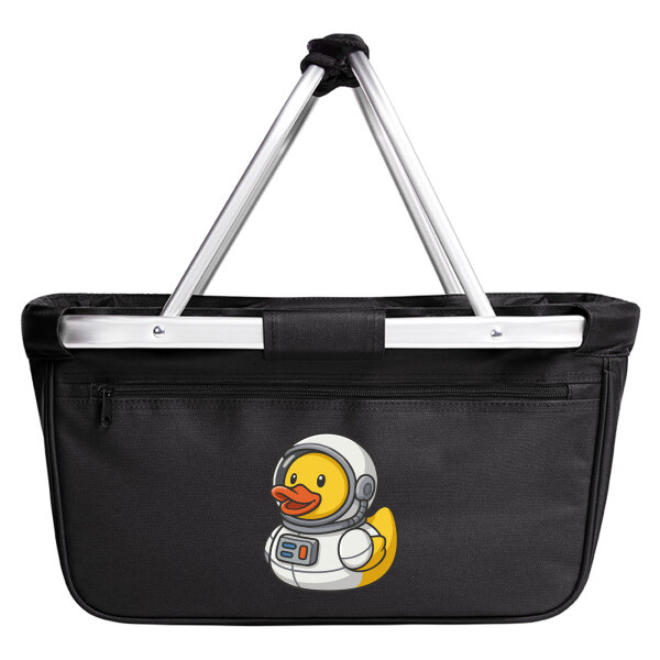 Einkaufskorb faltbar Quietscheente Astronaut Gummiente Raumfahrer 20 Liter Black