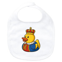 Baby Lätzchen Quietscheente König Gummiente King Klettverschluss