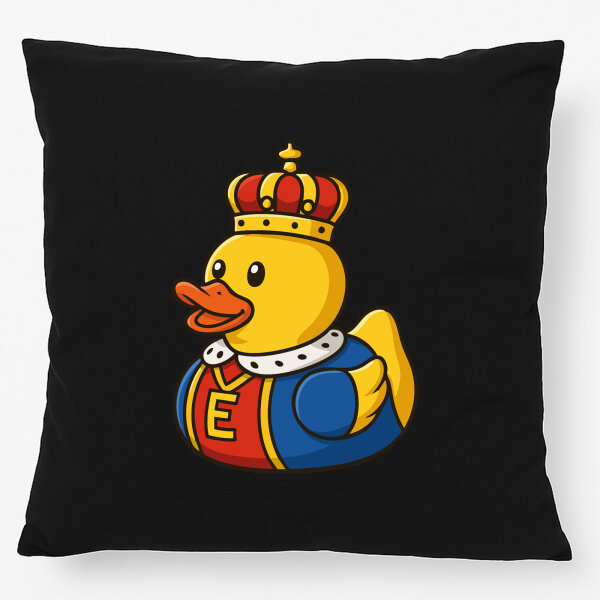 Kissen Quietscheente König Gummiente King 40x40cm