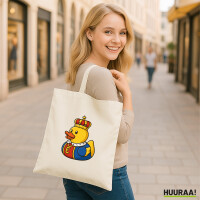 Jutebeutel Quietscheente König Gummiente King 10 Liter