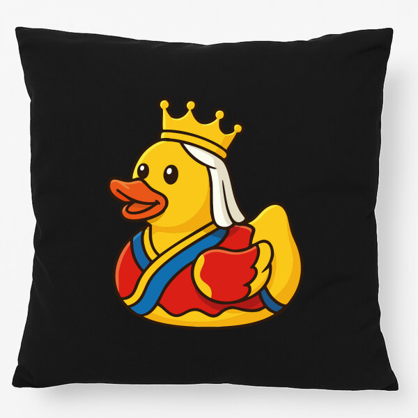 Kissen Quietscheente Königin Gummiente Queen 40x40cm