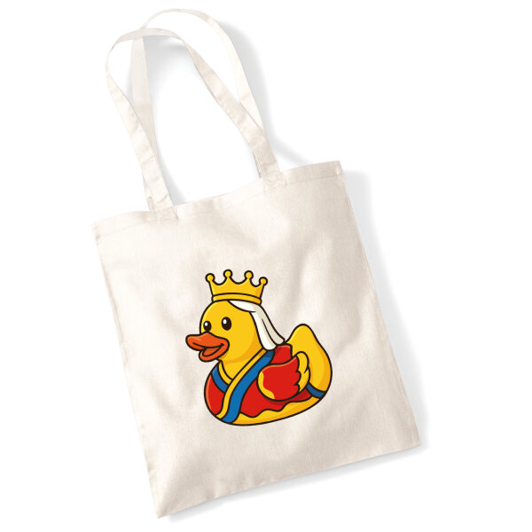 Jutebeutel Quietscheente Königin Gummiente Queen 10 Liter