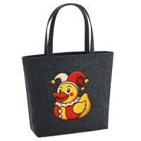 Filz Shopper Quietscheente Joker Gummiente Hofnarr 22 Liter