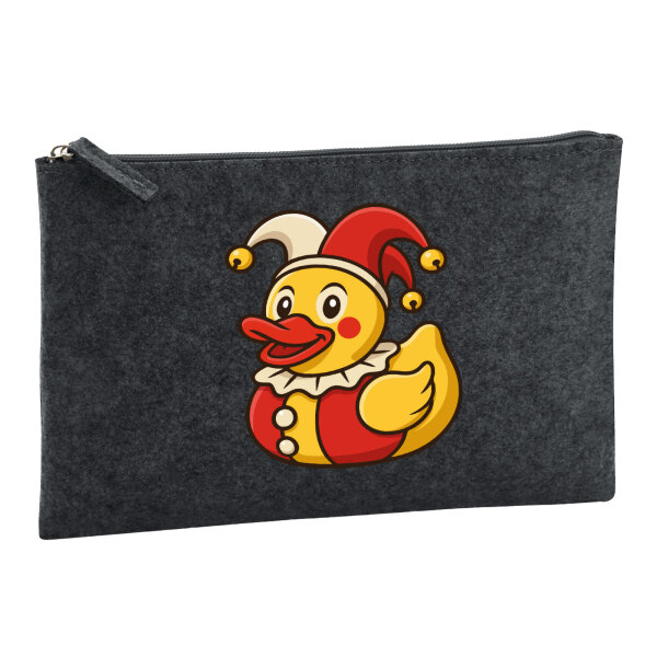 Kulturbeutel Quietscheente Joker Gummiente Hofnarr 1 Liter Charcoal