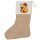 Weihnachtsstrumpf Quietscheente Joker Gummiente Hofnarr Beige Jute